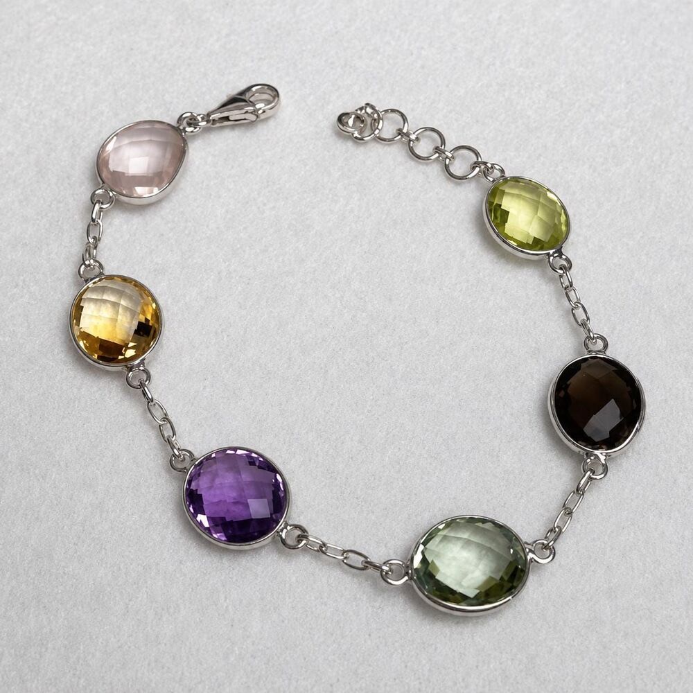 Natural Multicolor 15ct Gemstone Bracelet